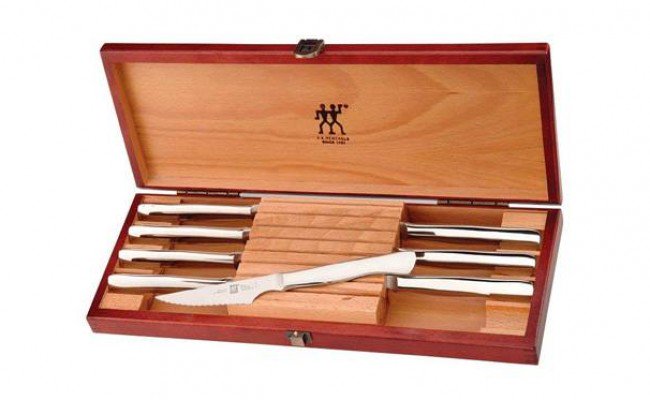 J.A. Henckels Ensemble de couteaux à steak 8 pièces en acier inoxydable dans une boîte-cadeau en bois
