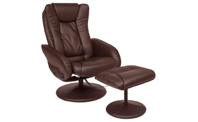 DT Fauteuil de massage inclinable et Ottoman en cuir