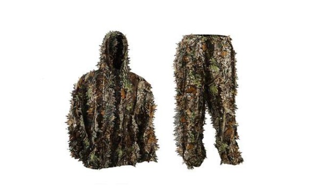 EAROOMZE Combinaison de chasse respirante Ghillie à capuchon camouflage à capuchon léger 3D Hommes