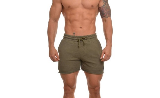 YoungLA French Terry Solid Bodybuilding - Short de yoga pour hommes en éponge solide