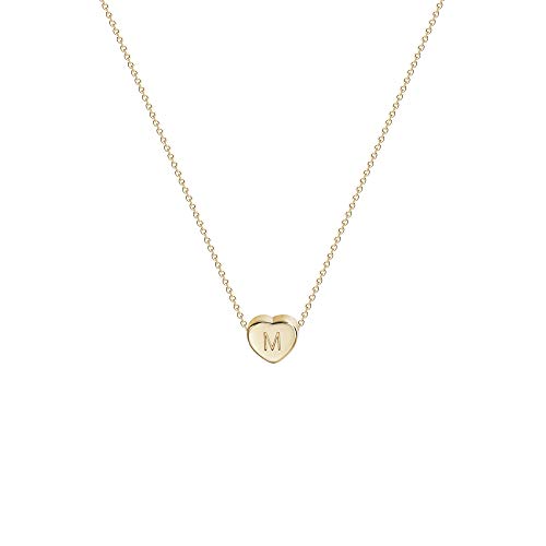 Collier de coeur initial en or minuscule