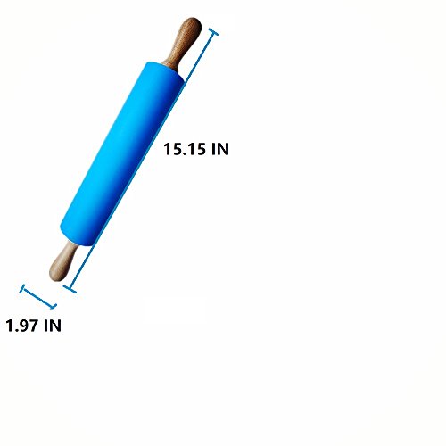 Rouleau à pâtisserie en silicone avec poignée en bois