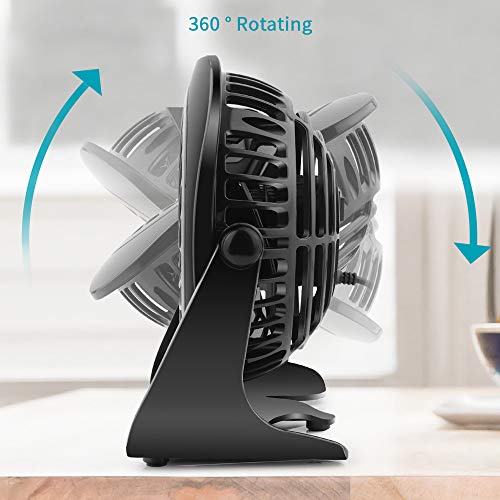 OPOLAR Mini ventilateur de bureau USB de 4 pouces