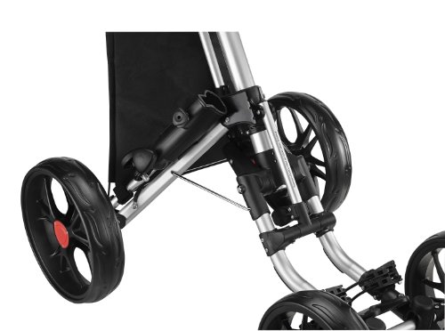 CaddyTek Chariot de golf CaddyTek à 4 roues pliables en un seul clic version 3 roulettes