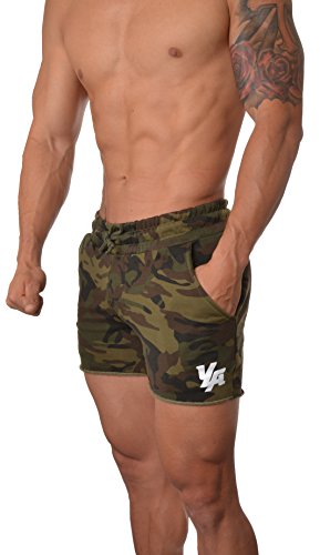 YoungLA French Terry Solid Bodybuilding - Short de yoga pour hommes en éponge solide