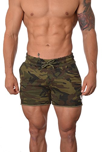 YoungLA French Terry Solid Bodybuilding - Short de yoga pour hommes en éponge solide