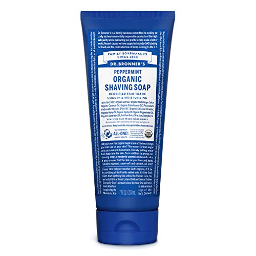 Savon de rasage biologique à la menthe poivrée du Dr Bronner