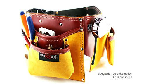 Ceinture porte outils en cuir de qualité avec 11 poches