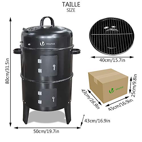 VOUNOT Barbecue Fumoir Smoker Multifonctions