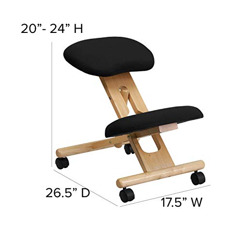 Meubles Flash Chaise mobile en bois ergonomique à genoux