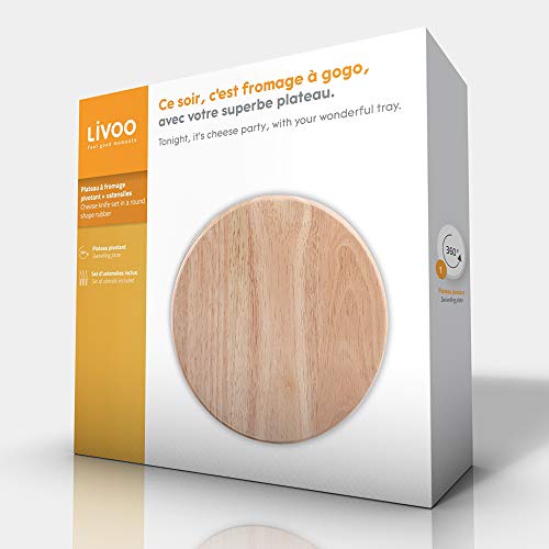 LIVOO MEN28 Plateau à Fromage Pivotant en Bois