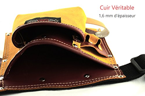 Ceinture porte outils en cuir de qualité avec 11 poches