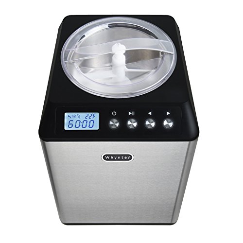 Machine à crème glacée verticale en acier inoxydable de 2,1 litres Whynter ICM-201SB