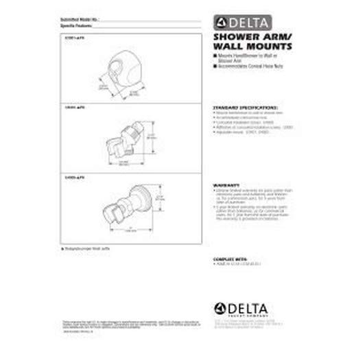 Robinet Delta U3401-PK Support de pomme de douche réglable