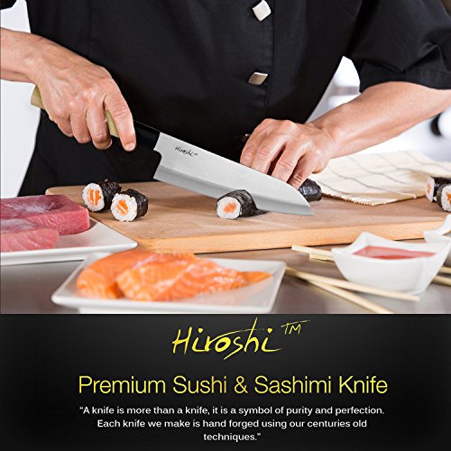 Set de couteaux à sushi Hiroshi Premium en acier au carbone