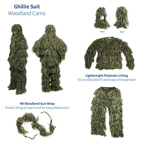 VIVO Ghillie Suit Camo Woodland Ghillie Suit Ghillie