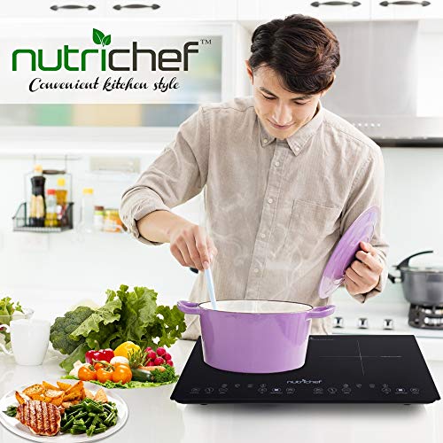 NutriChef PKSTIND48 Table de cuisson double électrique à induction à induction
