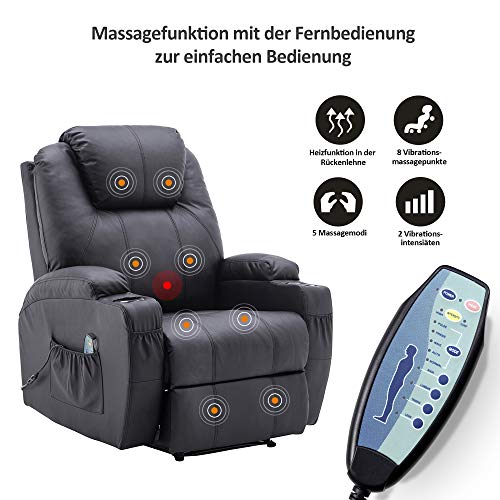 Fauteuil de massage électrique inclinable et vibrant MCombo 