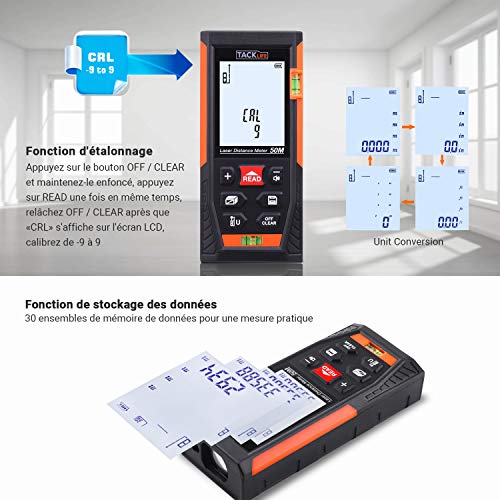 Télémètre Laser 40m, Tacklife Metre Laser