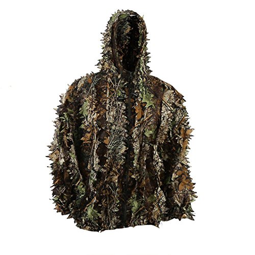 EAROOMZE Combinaison de chasse respirante Ghillie à capuchon camouflage à capuchon léger 3D Hommes