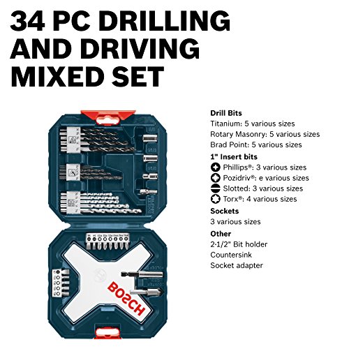 Bosch MS4034 Jeu d'embouts de perçage et d'entraînement pour perceuse MS4034