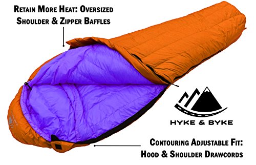 Hyke & ; Sac de couchage en duvet d'oie de Byke