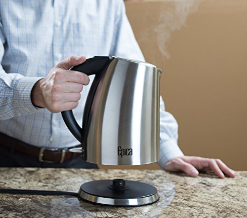 Epica Bouilloire électrique sans fil en acier inoxydable Smart Kettle