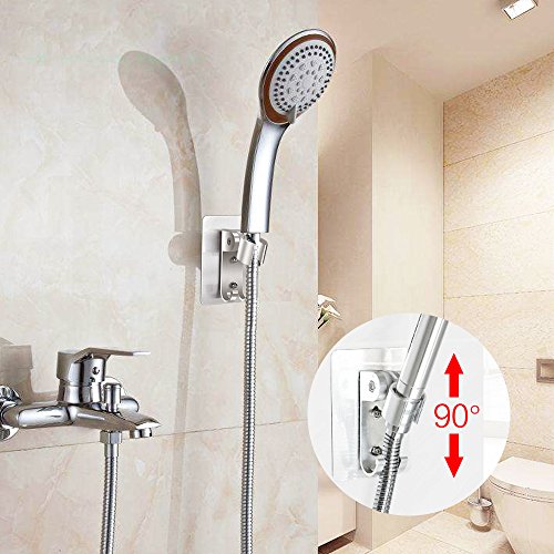 Support de pomme de douche adhésif fort CACASO Porte-baguette de douche ajustable