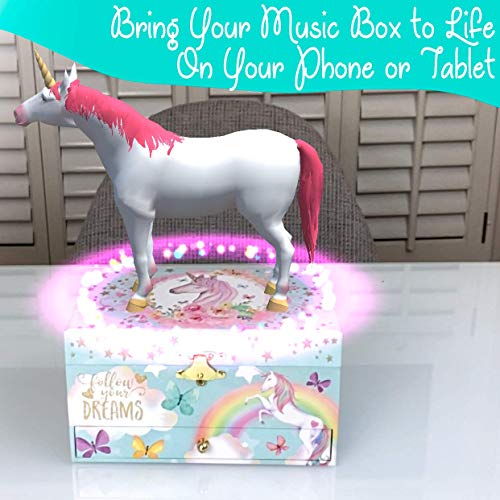 The Memory Building Company Unicorn Music Box & ; Ensemble de bijoux pour petites filles