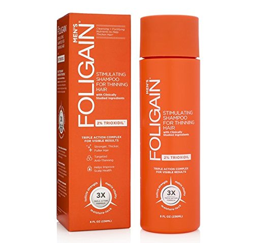 FOLIGAIN Shampoing Triple Action pour cheveux fins chez l’Homme avec 2% 