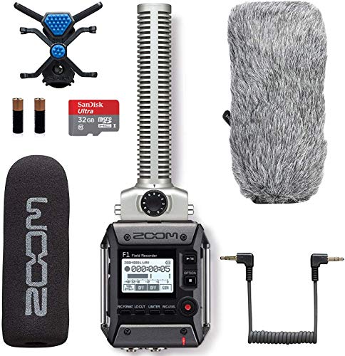 Movo Zoom F1-SP Field Field Recorder & ; Ensemble de microphones pour fusil de chasse