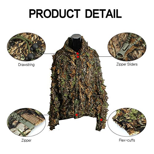 OUTERDO Camo 3D Leaves Woodland Ghillie Suits