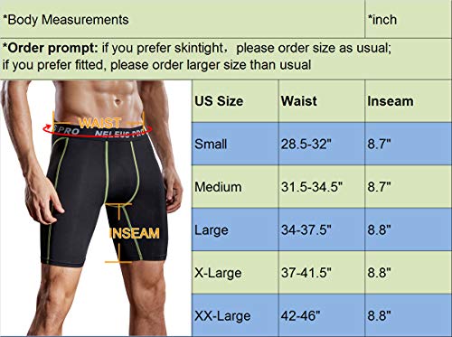 Neleus Lot de 3 shorts de compression pour homme