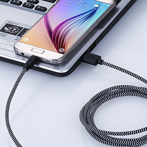 iSeekerKit Câble tressé en nylon à grande vitesse Micro-cordon USB