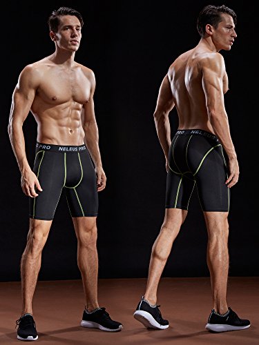 Neleus Lot de 3 shorts de compression pour homme