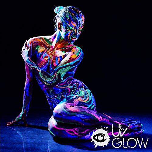 UV Glow Lot de 7 tubes de peinture fluorescente pour le visage et le corps