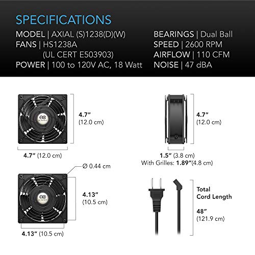 AC Infinity AXIAL 1238 Ventilateur d'extraction de muffins