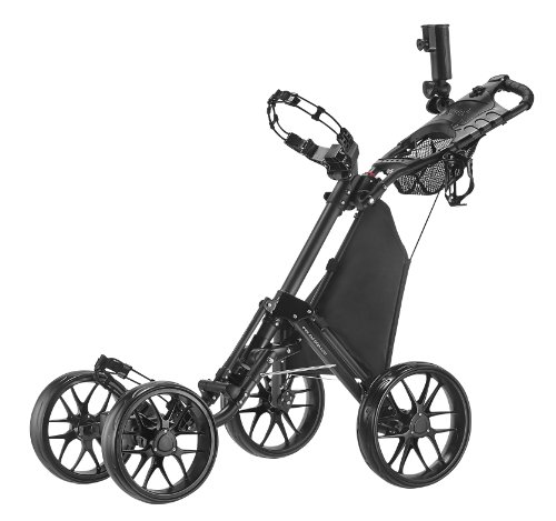 CaddyTek Chariot de golf CaddyTek à 4 roues pliables en un seul clic version 3 roulettes