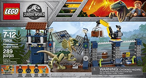 Attaque de l'avant-poste du Dilophosaurus Lego Jurassic World Set