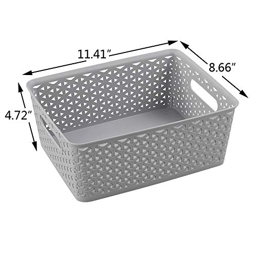 Yarebest 4-Pack Panier à linge gris tissé