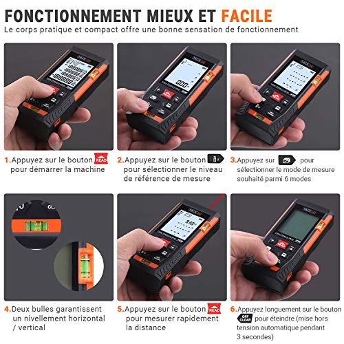 Télémètre Laser 40m, Tacklife Metre Laser