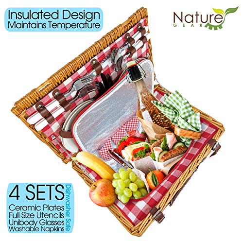 Panier de pique-nique isolé Natures Gear pour 4 personnes