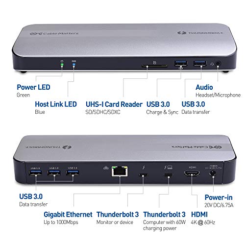 Cable Matters Aluminium Thunderbolt 3 Dock