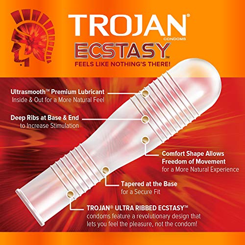 Préservatifs lubrifiés Trojan Ecstasy Pack