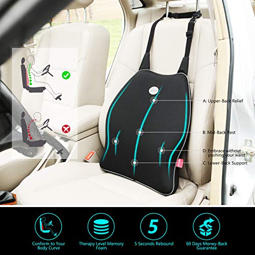 Travel Ease Car Support lombaire Coussin dorsal & ; Coussin de nuque pour l'appui-tête