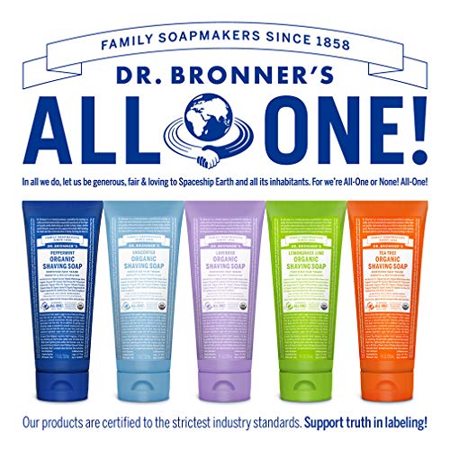 Savon de rasage biologique à la menthe poivrée du Dr Bronner