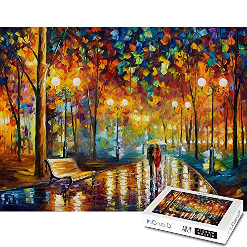 Ingooood - Promenade nocturne sous la pluie - Puzzle de 1000 pièces pour adultes