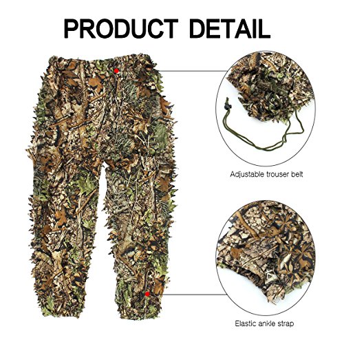 OUTERDO Camo 3D Leaves Woodland Ghillie Suits