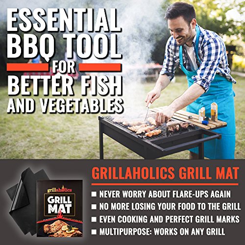 Grillaholics Grill Mat - Jeu de 2 grilles de barbecue robustes